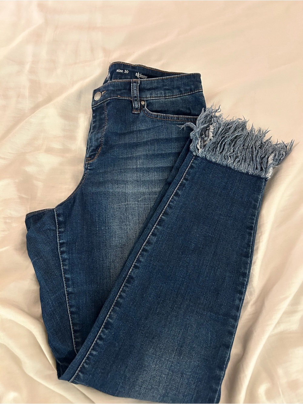 Crown & Ivy Frayed Hem Jeans
